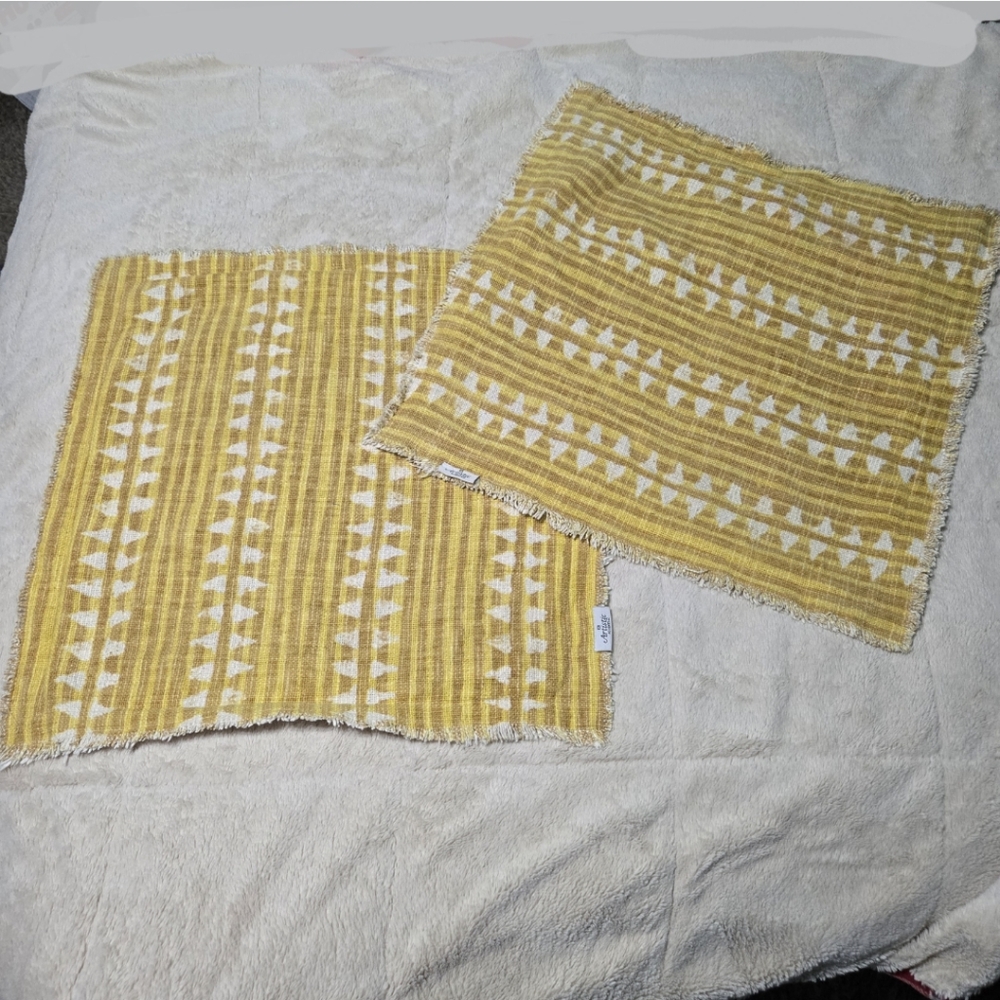 Set of 2 Artistic Accents Pillow Covers, golden yellow butter